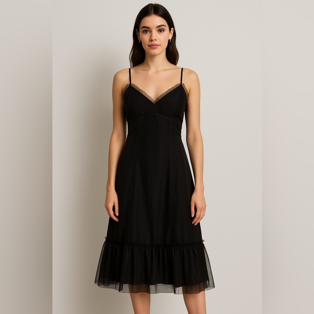 Renuar Black Slip Dress